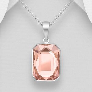 STERLING SILVER CRYSTAL PENDANT IN “VINTAGE ROSE”